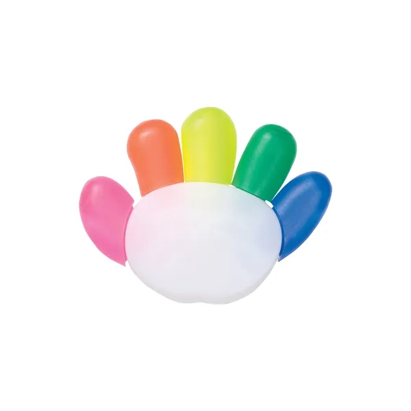 Hand shaped highlighter with five assorted color mini highlighters.... from ASI 79530 Prime Line