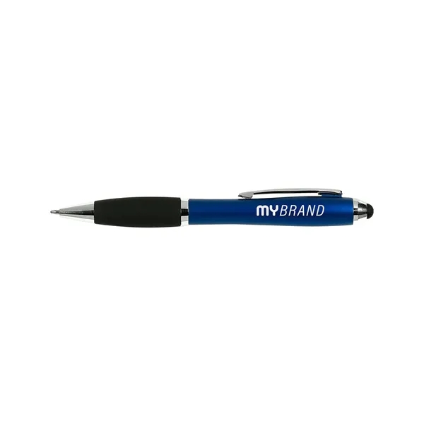 Twist-action ballpoint pen with plastic body, soft silicone stylus tip, plastic... from ASI 79530 Prime Line