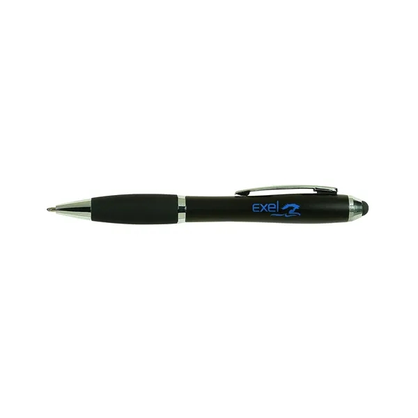 Twist-action ballpoint pen with plastic body, soft silicone stylus tip, plastic... from ASI 79530 Prime Line