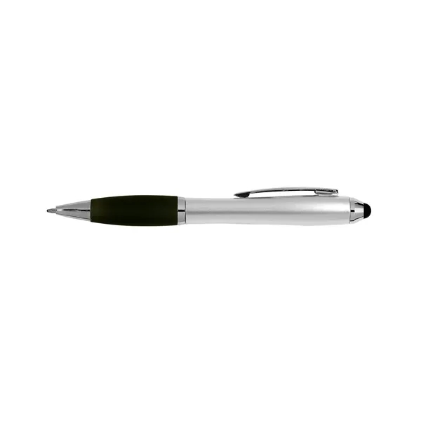 Twist-action ballpoint pen with plastic body, soft silicone stylus tip, plastic... from ASI 79530 Prime Line