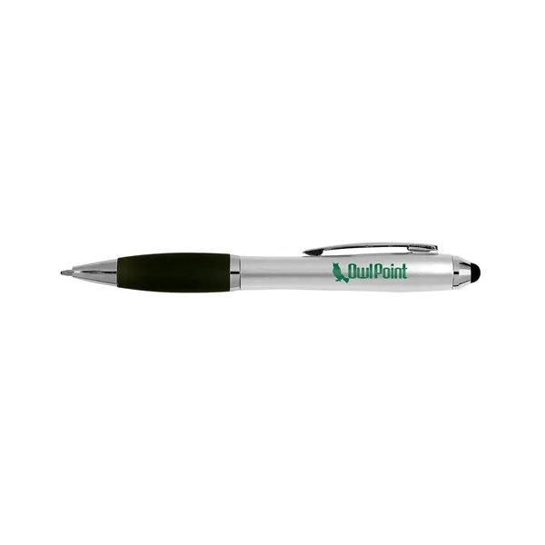 Twist-action ballpoint pen with plastic body, soft silicone stylus tip, plastic... from ASI 79530 Prime Line
