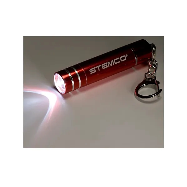 Mini aluminum flashlight with an ultra-bright LED bulb, latching key holder... from ASI 79530 Prime Line