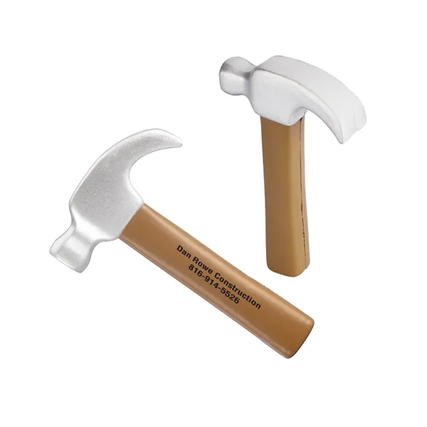 Hammer shaped stress reliever made of polyurethane foam; customization included.... from ASI 79530 Prime Line