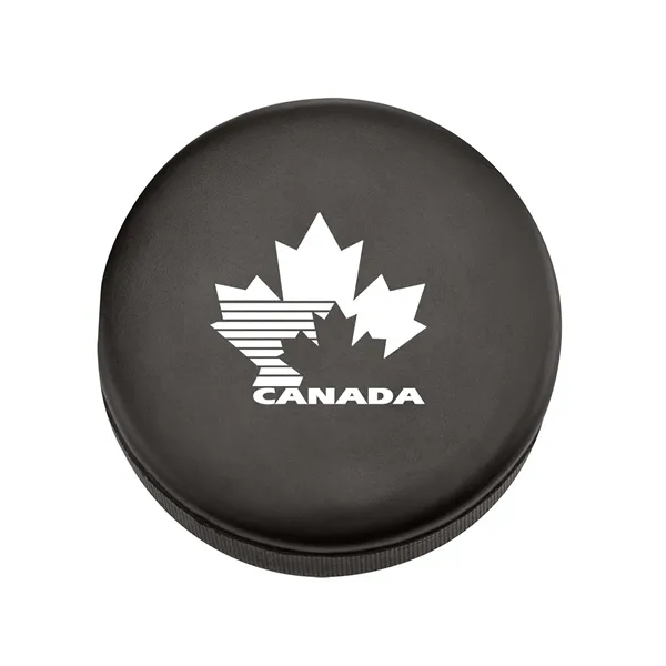 Hockey puck shaped stress reliever made of polyurethane foam; customization included.... from ASI 79530 Prime Line