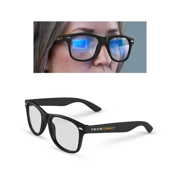 Blue light-blocking glasses with plastic frames, polycarbonate lenses and UV400 protection.... from ASI 79530 Prime Line