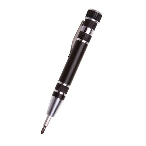 4.375" x 0.5" aluminum screwdriver pen-style tool with eight internal flat... from ASI 79530 Prime Line