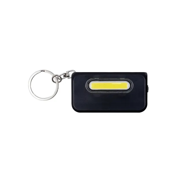 75" x 1.25" x .375" ABS plastic keychain with COB flashlight... from ASI 79530 Prime Line