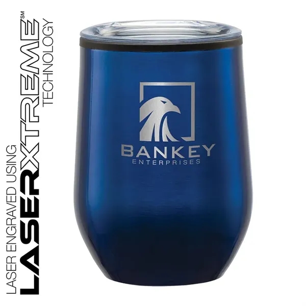 3.5" x 4.75" x 3.5" stainless steel 12-ounce wine tumbler with... from ASI 67866 Logomark/Valumark