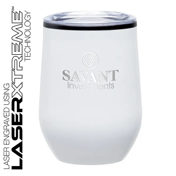 3.5" x 4.75" x 3.5" stainless steel 12-ounce wine tumbler with... from ASI 67866 Logomark/Valumark