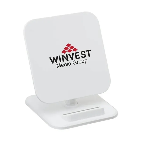 3.38" x 4" x 3.38" Argus adjustable wireless charging stand.... from ASI 67866 Logomark/Valumark