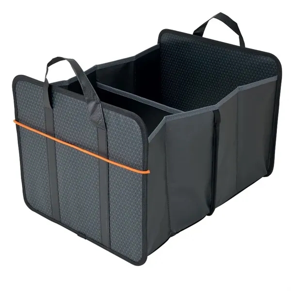Optimum-II trunk organizer with two compartments, front pocket, and carrying handles;... from ASI 67866 Logomark/Valumark