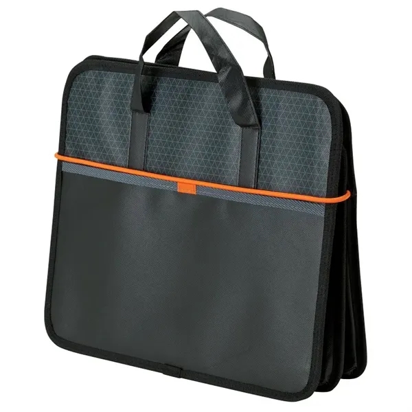 Optimum-II trunk organizer with two compartments, front pocket, and carrying handles;... from ASI 67866 Logomark/Valumark