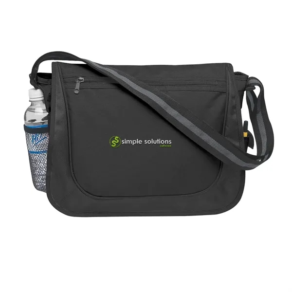 600 Denier Polyester messenger bag with matching striped handle.... from ASI 61125 Hit Promotional Products / Hit®