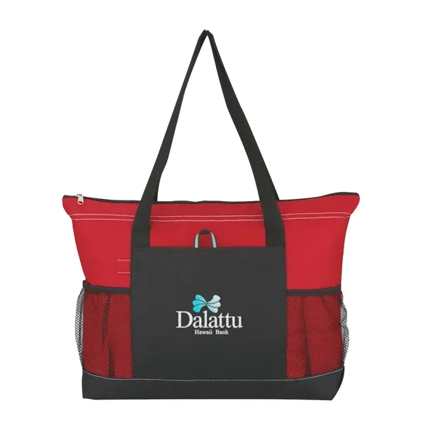 Voyager Tote.  Made Of 600 Denier Polyester.  Top Zippered... from ASI 61125 Hit Promotional Products / Hit®