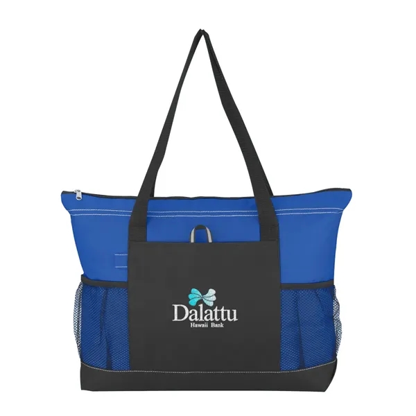 Voyager Tote.  Made Of 600 Denier Polyester.  Top Zippered... from ASI 61125 Hit Promotional Products / Hit®