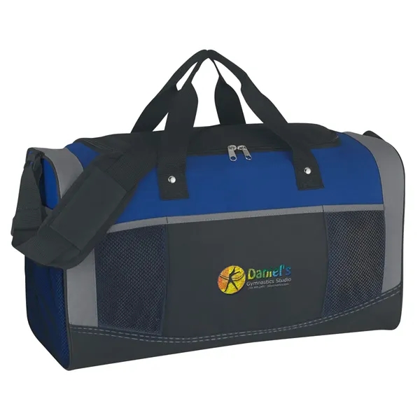 Polyester duffel bag with web carrying handles and adjustable shoulder strap.... from ASI 61125 Hit Promotional Products / Hit®