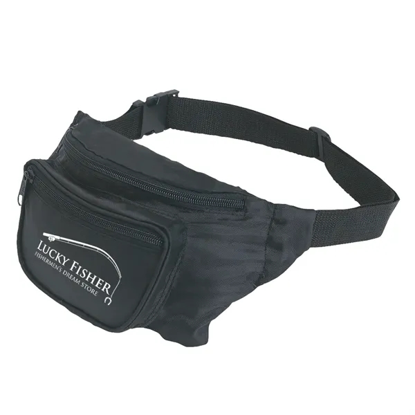 Deluxe fanny pack with 44" maximum belt size, black trim. Made... from ASI 61125 Hit Promotional Products / Hit®