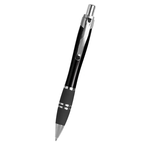 Pen with rubber grip with silver trim.... from ASI 61125 Hit Promotional Products / Hit®