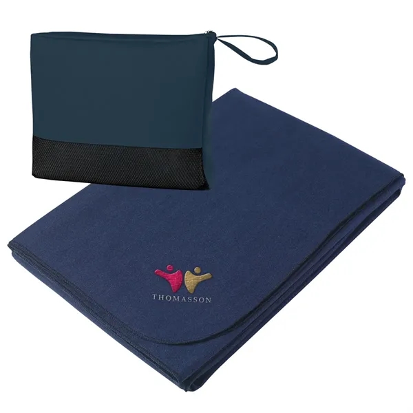 Large 47" x 60" travel blanket made of 100% polyester.... from ASI 61125 Hit Promotional Products / Hit®