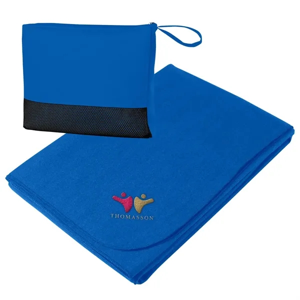 Large 47" x 60" travel blanket made of 100% polyester.... from ASI 61125 Hit Promotional Products / Hit®