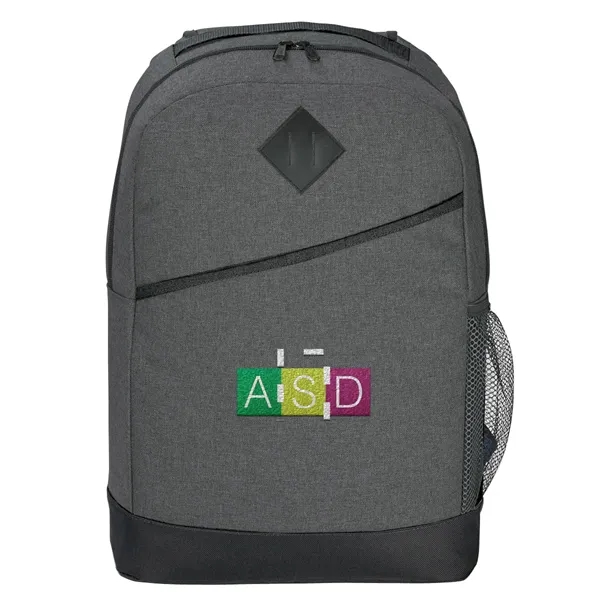 Backpack with adjustable padded shoulder straps and main compartment with padded... from ASI 61125 Hit Promotional Products / Hit®