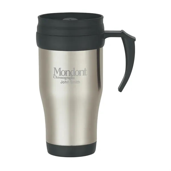 Stainless steel travel mug with slide action lid and plastic inner... from ASI 61125 Hit Promotional Products / Hit®