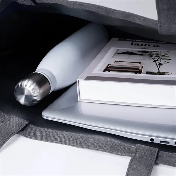 15" x 16" heathered polyester executive tote bag with PVC coating... from ASI 39552 BEL Promo