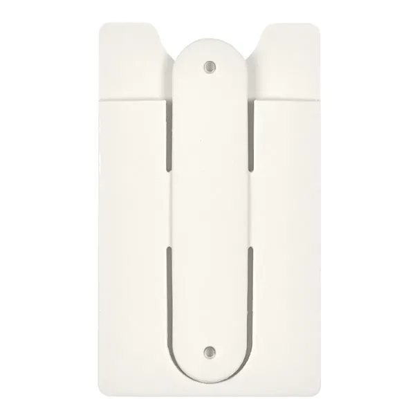 Ear buds with a phone wallet that doubles as a vertical... from ASI 61125 Hit Promotional Products / Hit®