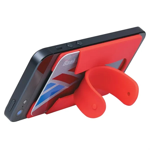 Ear buds with a phone wallet that doubles as a vertical... from ASI 61125 Hit Promotional Products / Hit®