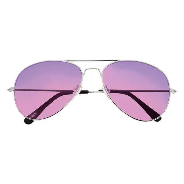 Aviator sunglasses with ocean gradient lenses featuring UV400 protection.... from ASI 61125 Hit Promotional Products / Hit®