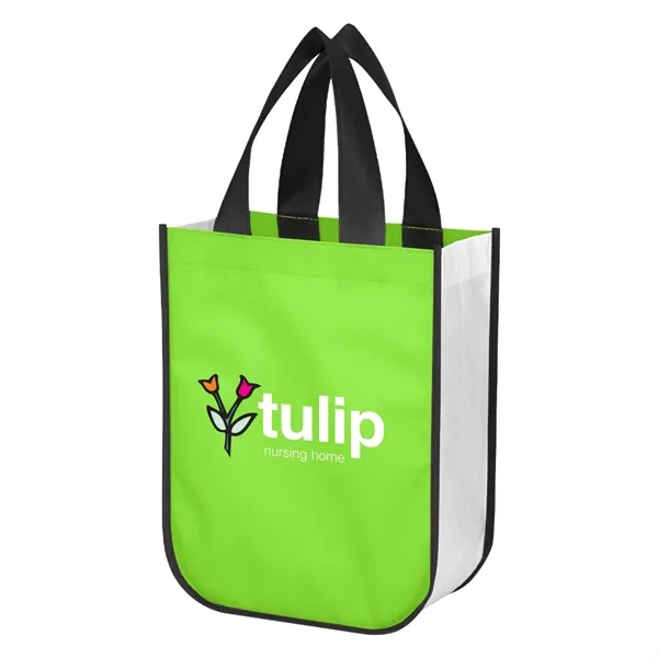 Shopper tote bag made of shiny 80 gram non-woven water-resistant polypropylene... from ASI 61125 Hit Promotional Products / Hit®