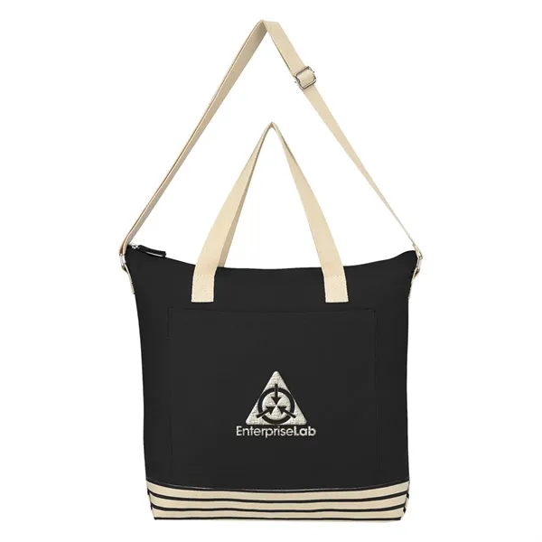 Cotton tote bag with a top zippered closure, front pocket, inside... from ASI 61125 Hit Promotional Products / Hit®