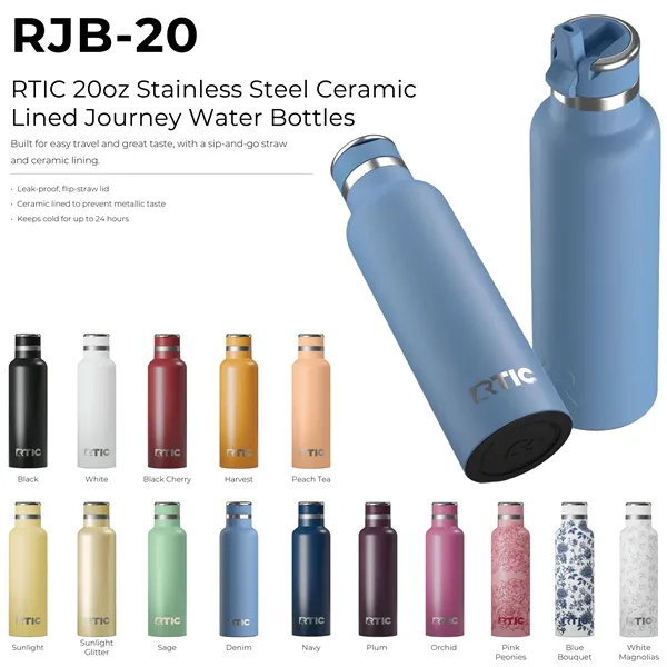 RTIC 20oz stainless steel ceramic lined journey water bottle.... from ASI 74601 Calico
