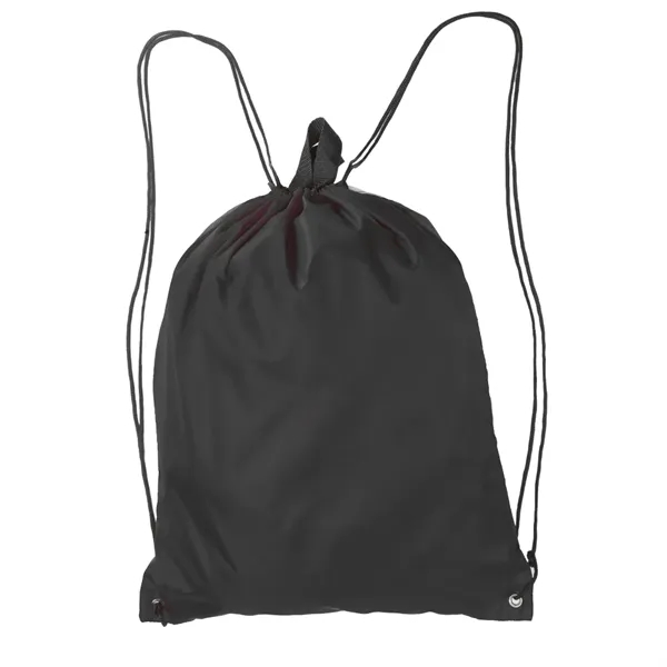 Polyester drawstring backpack with carry handle on top and reflective strips... from ASI 39552 BEL Promo