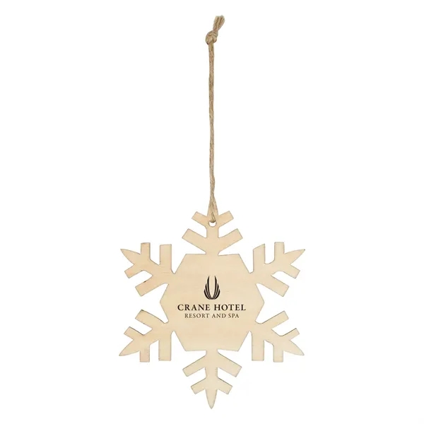 4" wooden snowflake shaped ornament with string for hanging.... from ASI 61125 Hit Promotional Products / Hit®