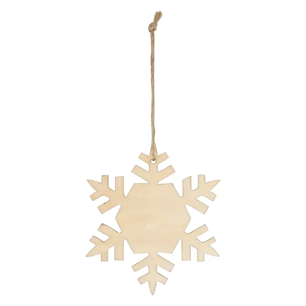 4" wooden snowflake shaped ornament with string for hanging.... from ASI 61125 Hit Promotional Products / Hit®