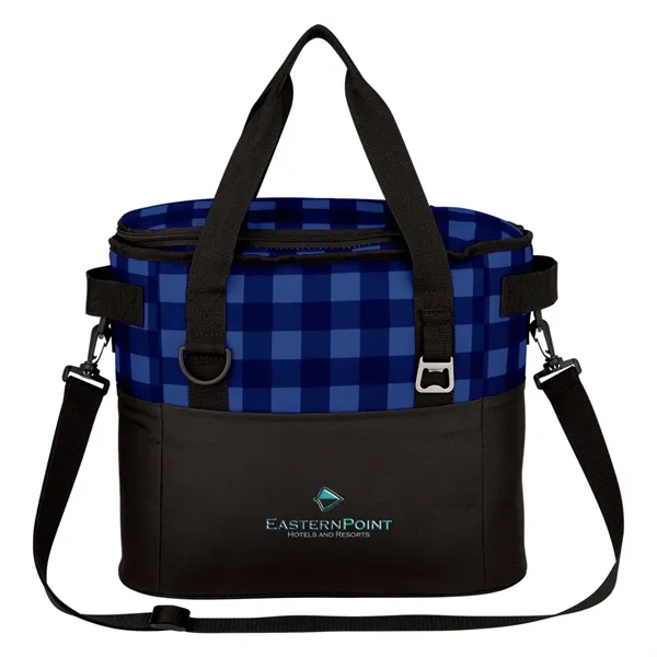 Polyester cooler bag with front pocket, adjustable shoulder strap, web carry... from ASI 61125 Hit Promotional Products / Hit®