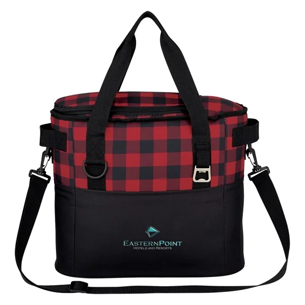 Polyester cooler bag with front pocket, adjustable shoulder strap, web carry... from ASI 61125 Hit Promotional Products / Hit®