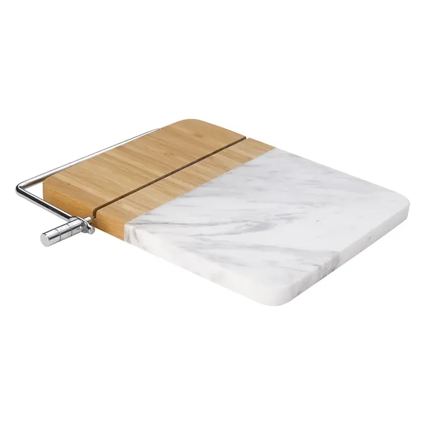 Marble and bamboo cheese cutting board measuring 9" x 9" with... from ASI 61125 Hit Promotional Products / Hit®