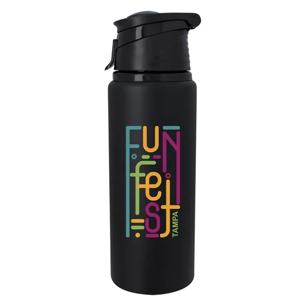 24 oz. aluminum Velvet Touch bottle with a screw-on, spill-resistant, flip-top... from ASI 61125 Hit Promotional Products / Hit®