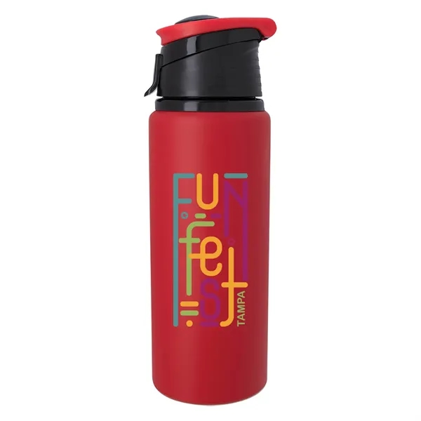 24 oz. aluminum Velvet Touch bottle with a screw-on, spill-resistant, flip-top... from ASI 61125 Hit Promotional Products / Hit®