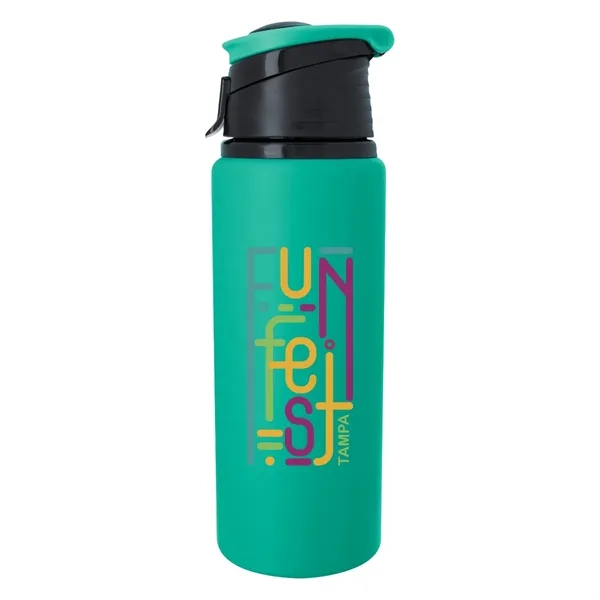 24 oz. aluminum Velvet Touch bottle with a screw-on, spill-resistant, flip-top... from ASI 61125 Hit Promotional Products / Hit®