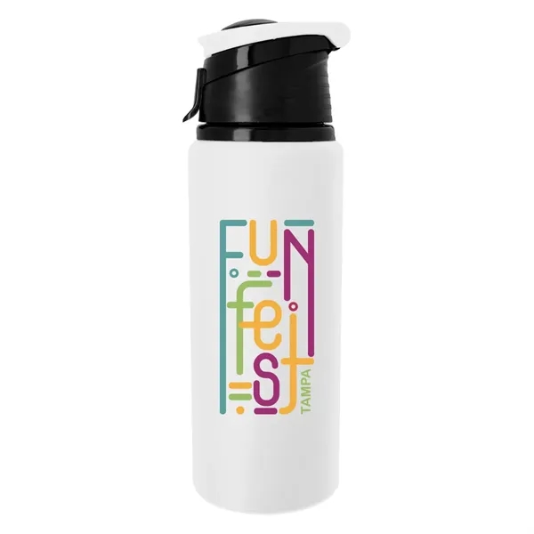 24 oz. aluminum Velvet Touch bottle with a screw-on, spill-resistant, flip-top... from ASI 61125 Hit Promotional Products / Hit®