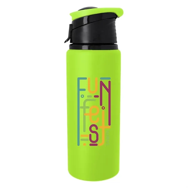 24 oz. aluminum Velvet Touch bottle with a screw-on, spill-resistant, flip-top... from ASI 61125 Hit Promotional Products / Hit®
