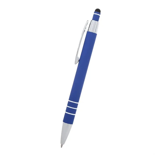 5 1/2" plunger-action pen with rubberized aluminum body and stylus on... from ASI 61125 Hit Promotional Products / Hit®