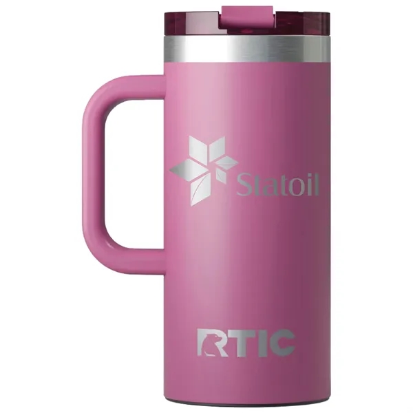RTIC double-wall stainless steel 16 ounce travel mug with flip-top lid... from ASI 74601 Calico