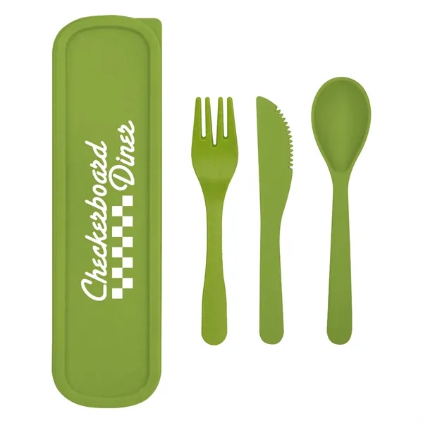 Utensil set with a fork, spoon, and knife inside of a... from ASI 61125 Hit Promotional Products / Hit®