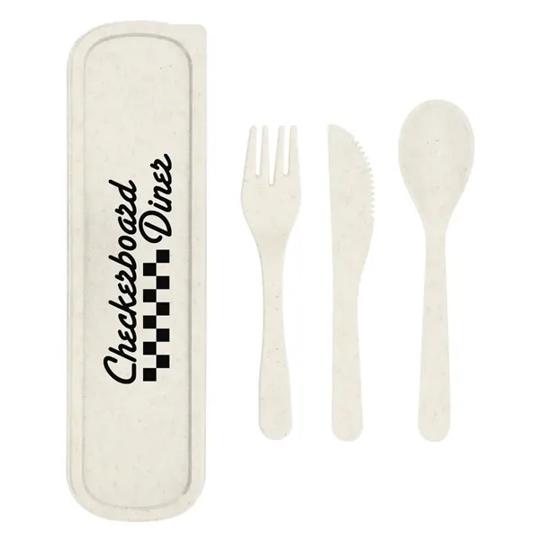 Utensil set with a fork, spoon, and knife inside of a... from ASI 61125 Hit Promotional Products / Hit®