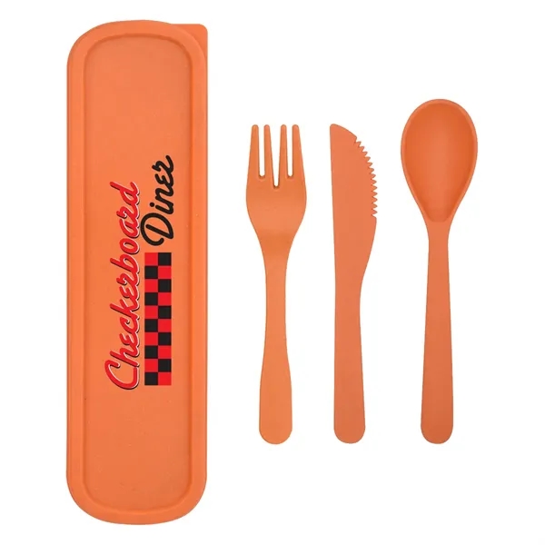 Utensil set with a fork, spoon, and knife inside of a... from ASI 61125 Hit Promotional Products / Hit®