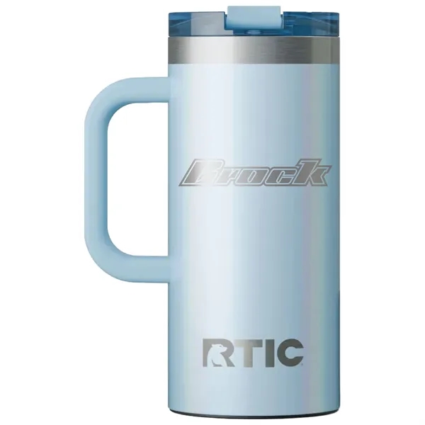 RTIC double-wall stainless steel 16 ounce travel mug with flip-top lid... from ASI 74601 Calico